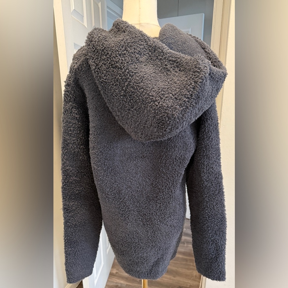 Barefoot Dreams CC Shearling Hoodie – Slate Blue (Size Small - Picture 3 of 3